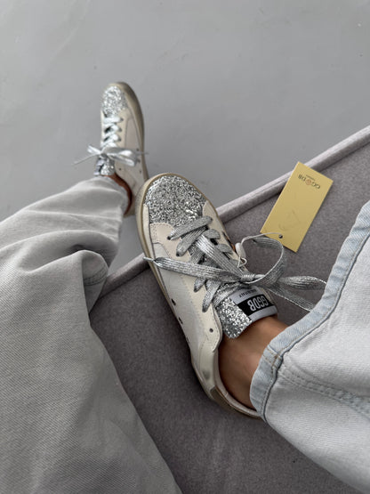 Golden Goose Superstar GGDB SSTAR Leo Print Silver Sparkle