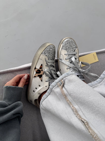 Golden Goose Superstar GGDB SSTAR Leo Print Silver Sparkle
