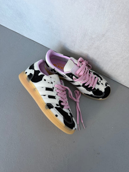 Adidas Samba Pink Laces Cow Print