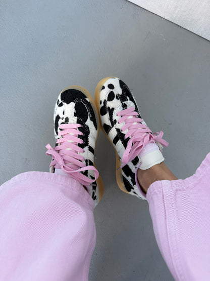 Adidas Samba Pink Laces Cow Print