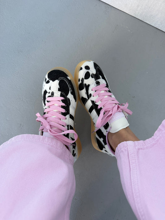 Adidas Samba Pink Laces Cow Print