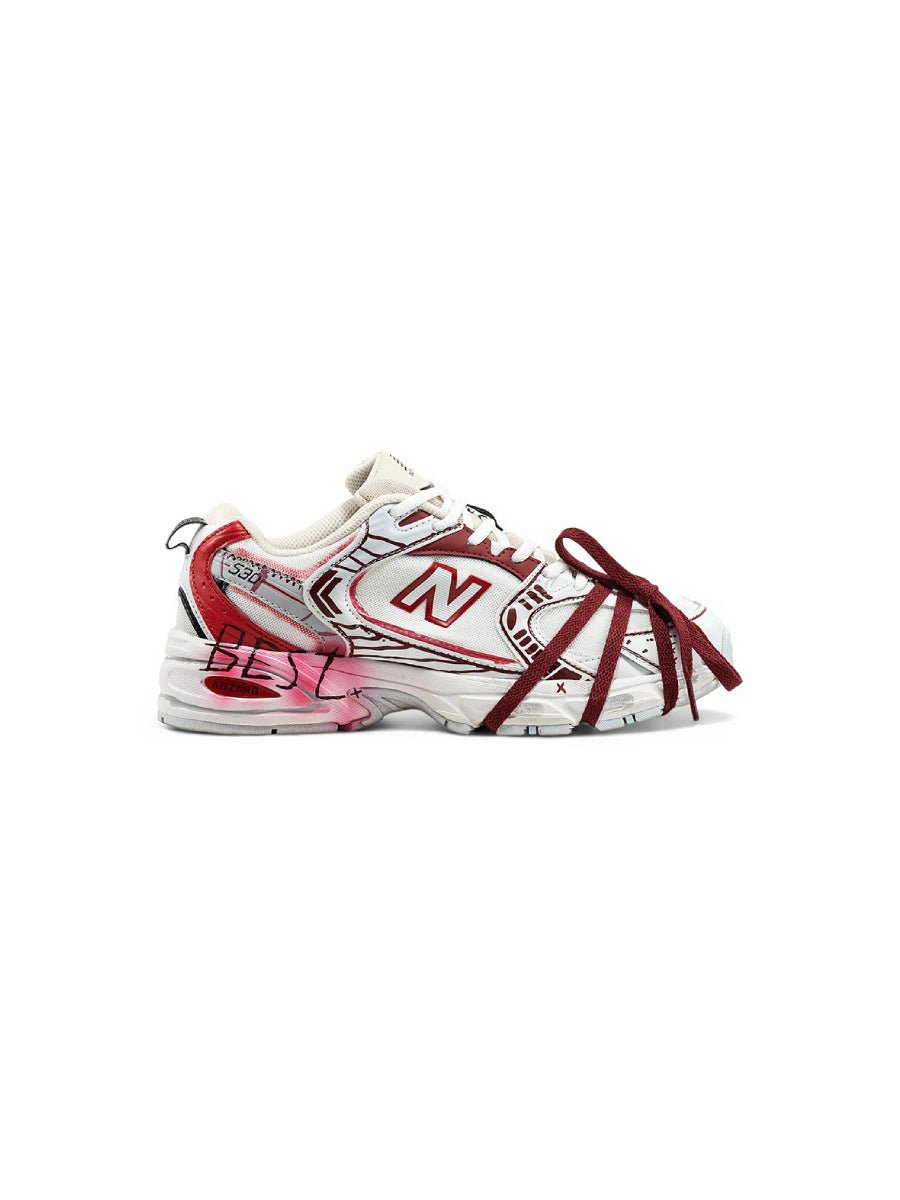 New Balance 530 White Red Custom - oceanhype - 