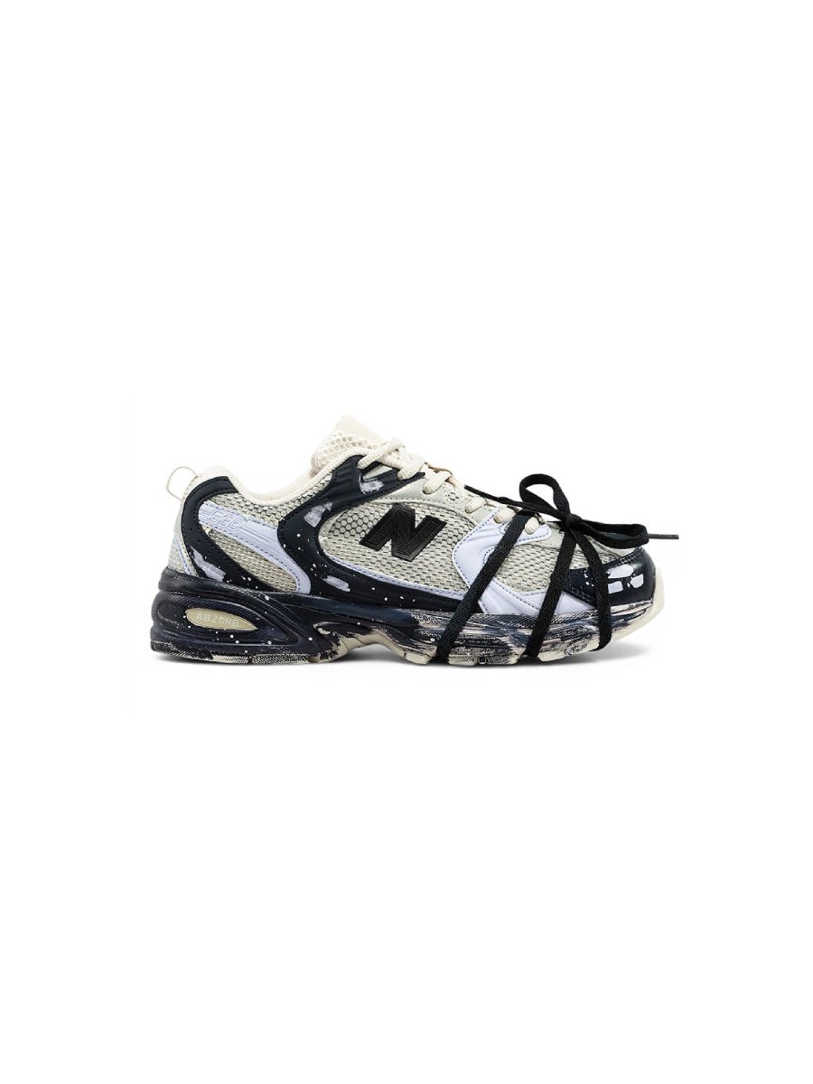 New Balance 530 Custom Beige Black Silver Edition - oceanhype - 