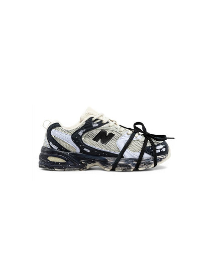 New Balance 530 Custom Beige Black Silver Edition - oceanhype - 