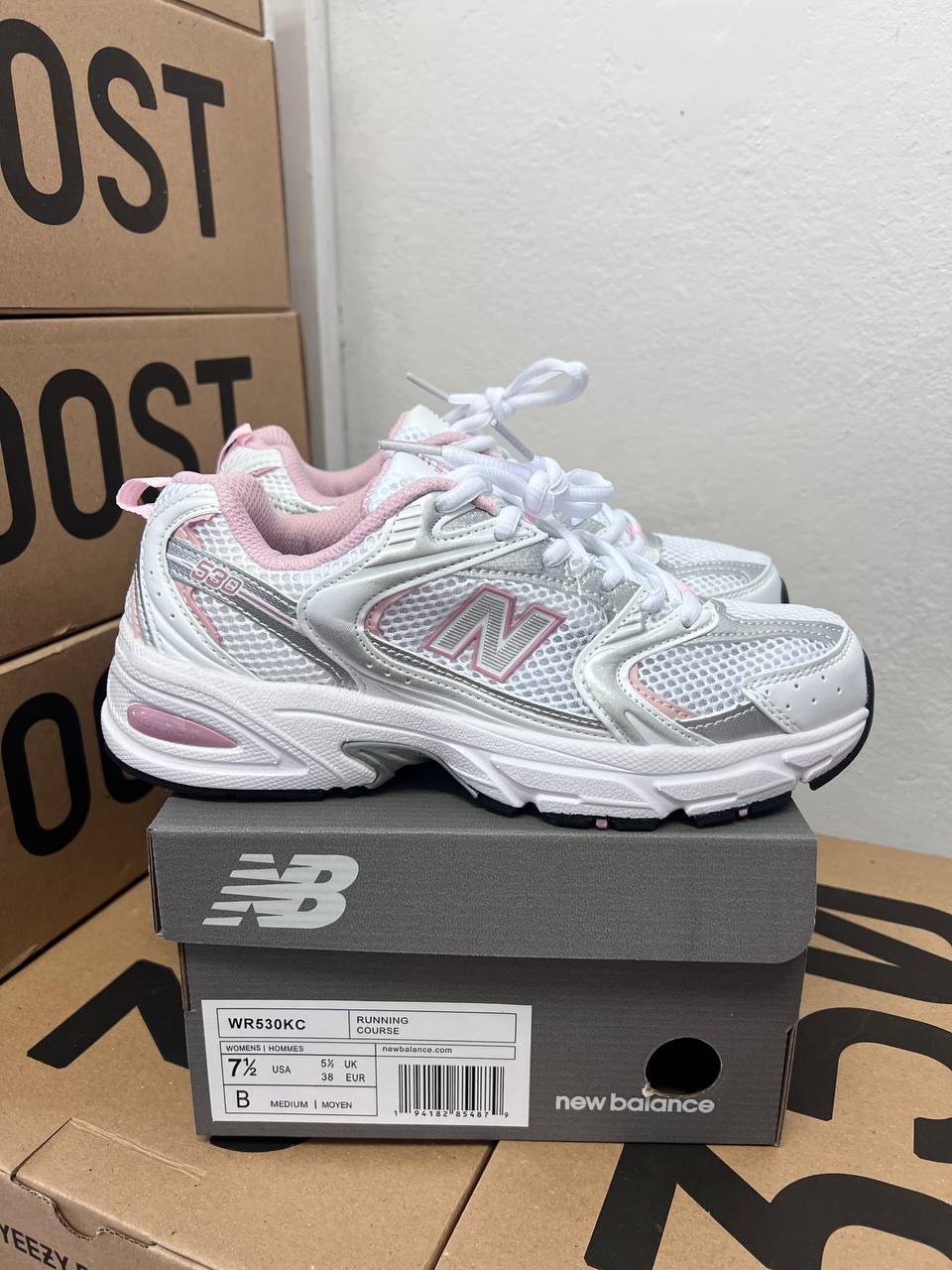 New Balance 530 White Silver Pink - oceanhype - 