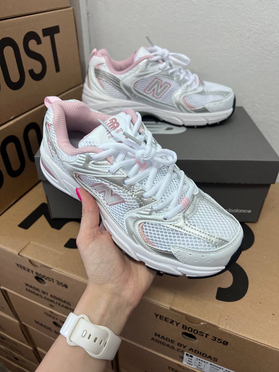 New Balance 530 White Silver Pink - oceanhype - 