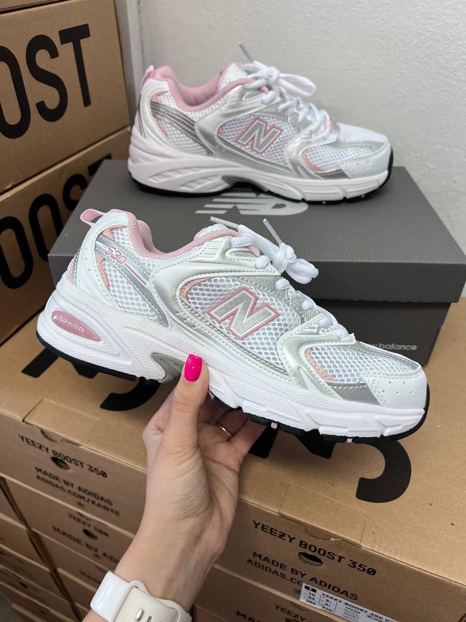 New Balance 530 White Silver Pink - oceanhype - 
