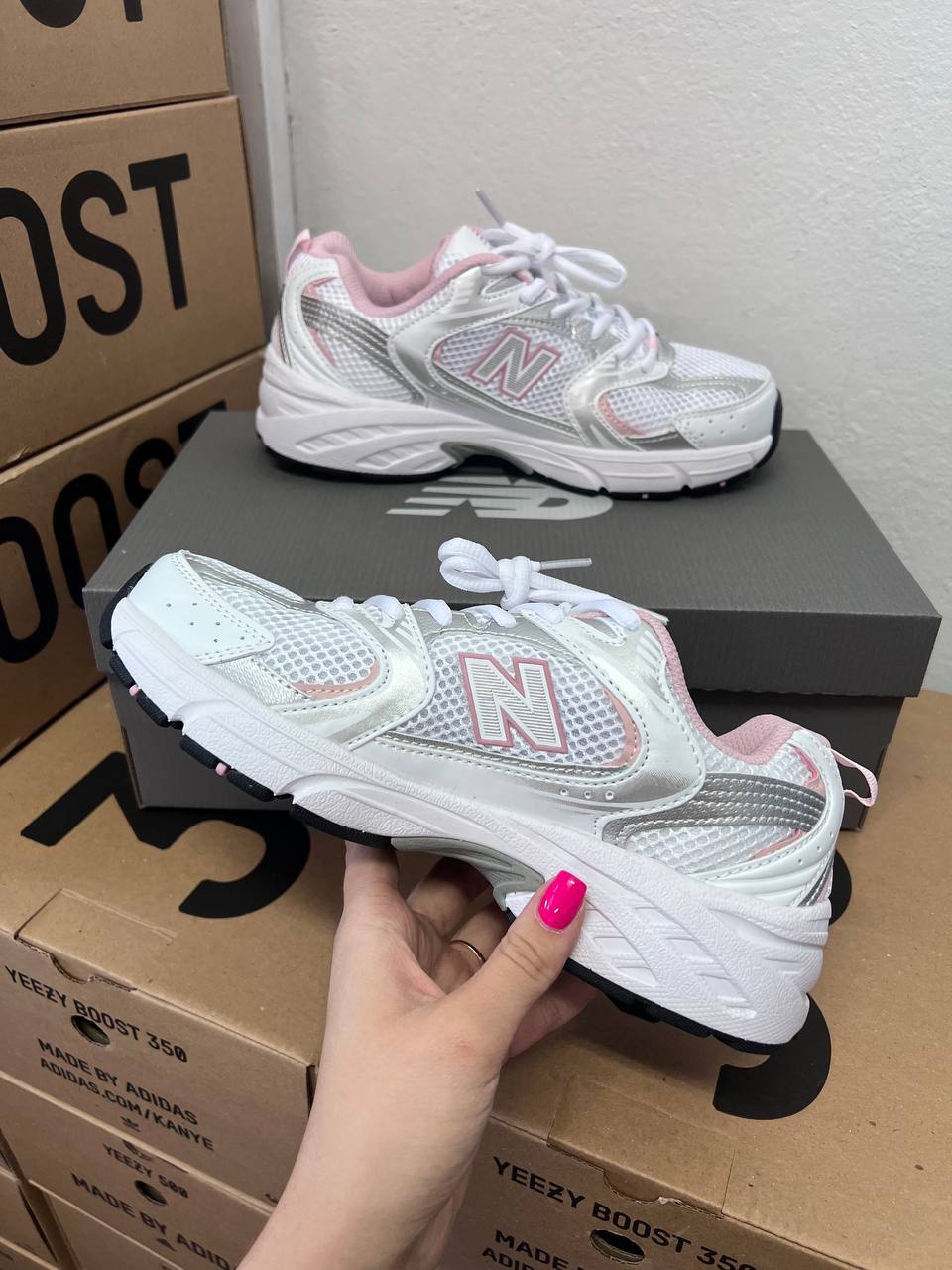 New Balance 530 White Silver Pink - oceanhype - 
