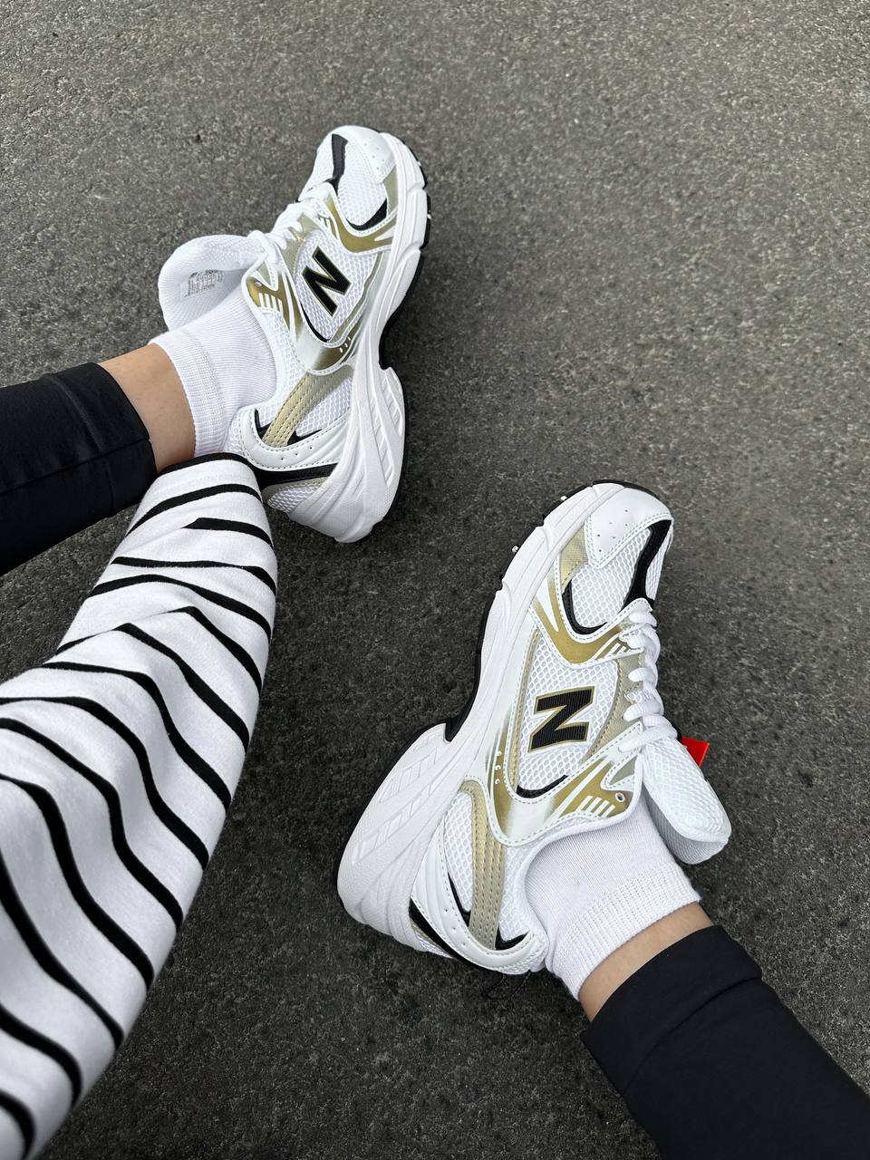 New Balance 530 White Silver Gold - oceanhype - 