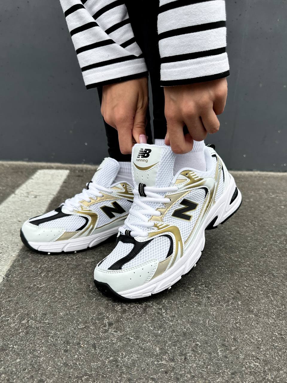 New Balance 530 White Silver Gold - oceanhype - 