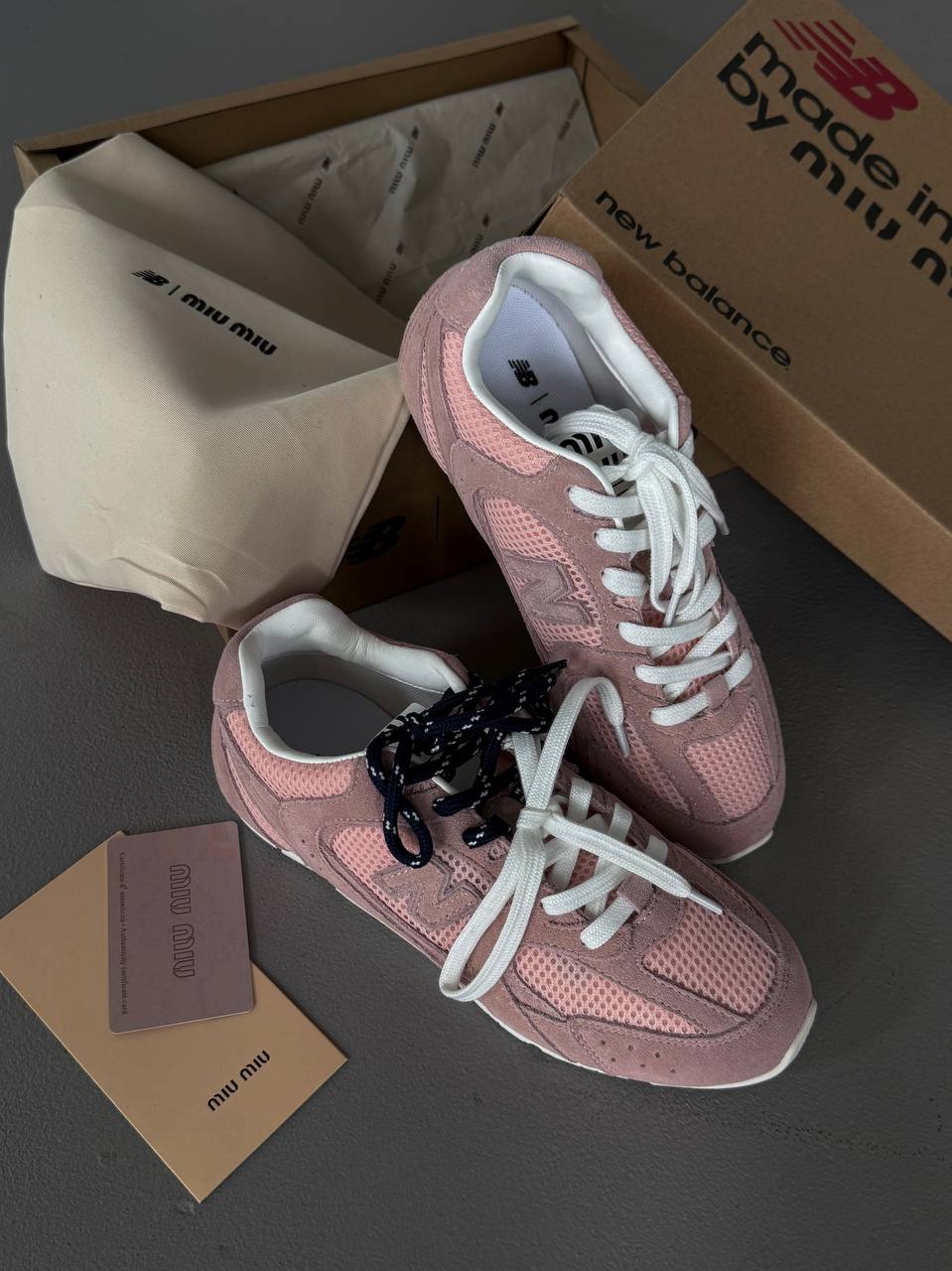 New Balance 530 x Miu Miu Pink Blue Laces - oceanhype - 