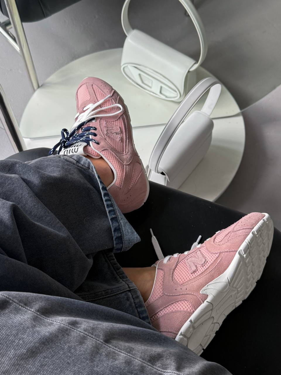 New Balance 530 x Miu Miu Pink Blue Laces - oceanhype - 