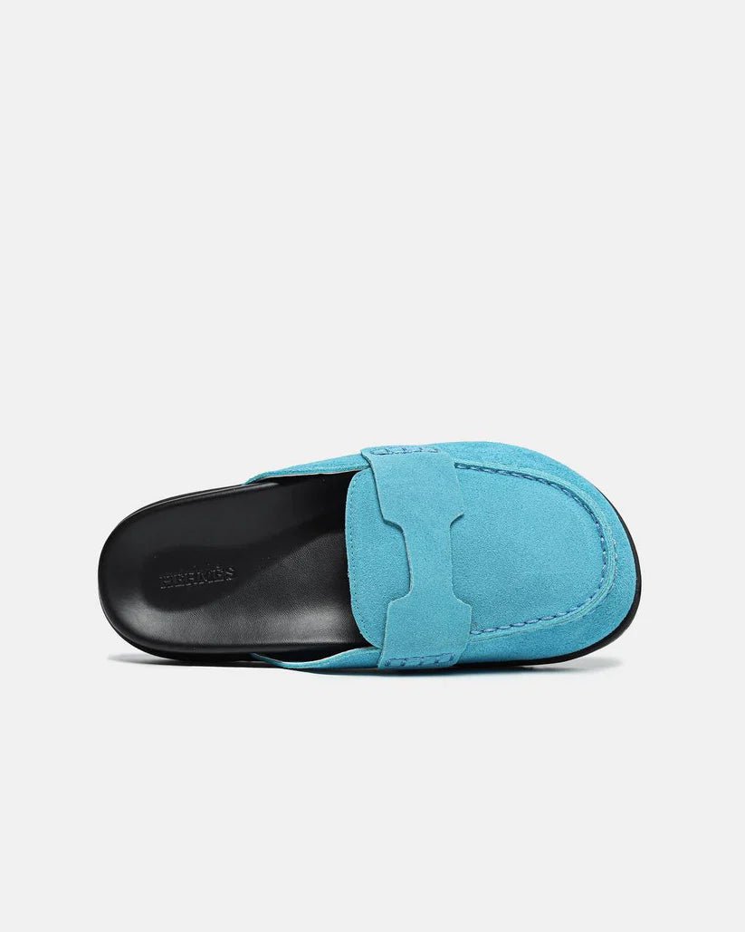 Hermes Mule Blue Flats - oceanhype - 