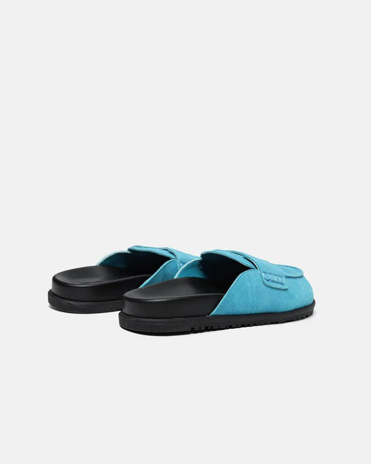 Hermes Mule Blue Flats - oceanhype - 