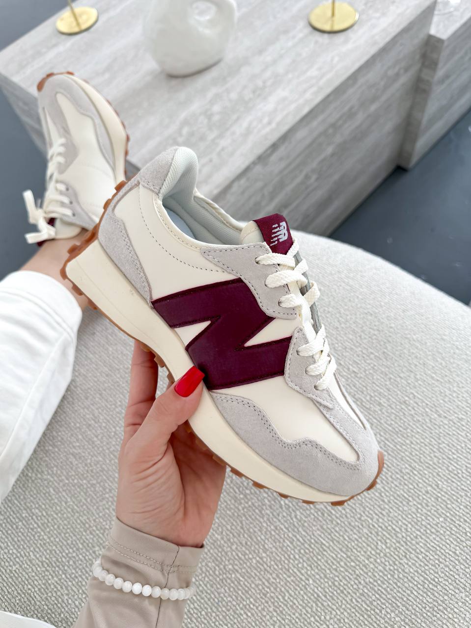 New balance 327 White Dark Red - oceanhype - 