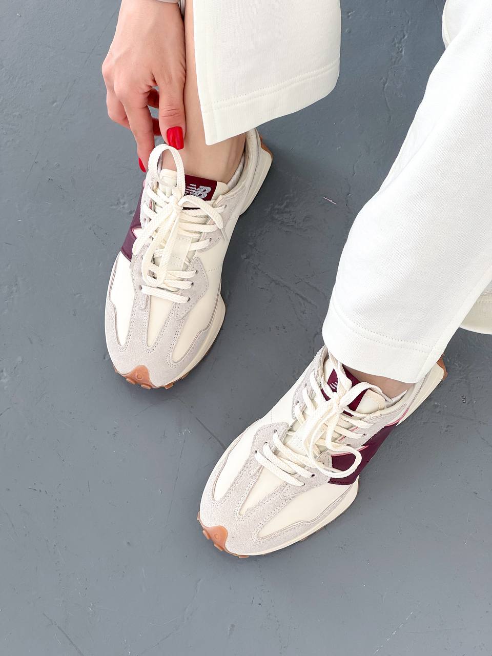New balance 327 White Dark Red - oceanhype - 