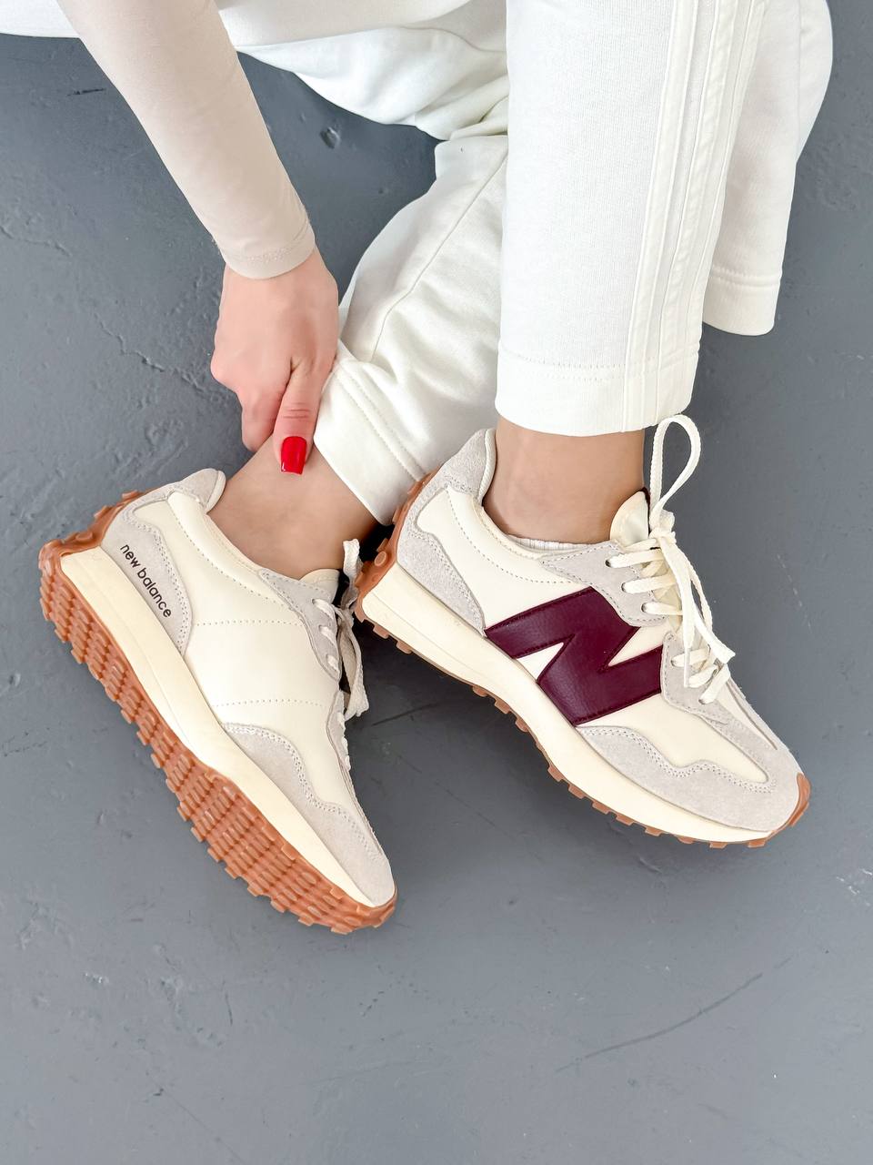 New balance 327 White Dark Red - oceanhype - 