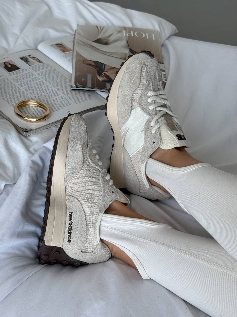New Balance 327 Beige White - oceanhype - 