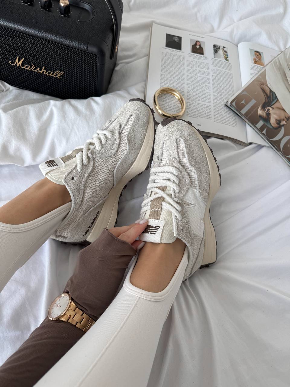 New Balance 327 Beige White - oceanhype - 