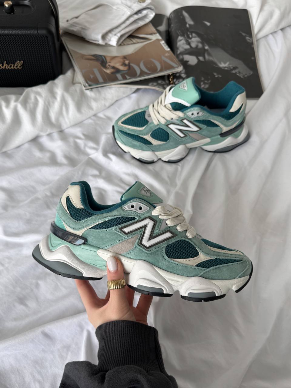 New Balance 9060 Green Cream - oceanhype - 