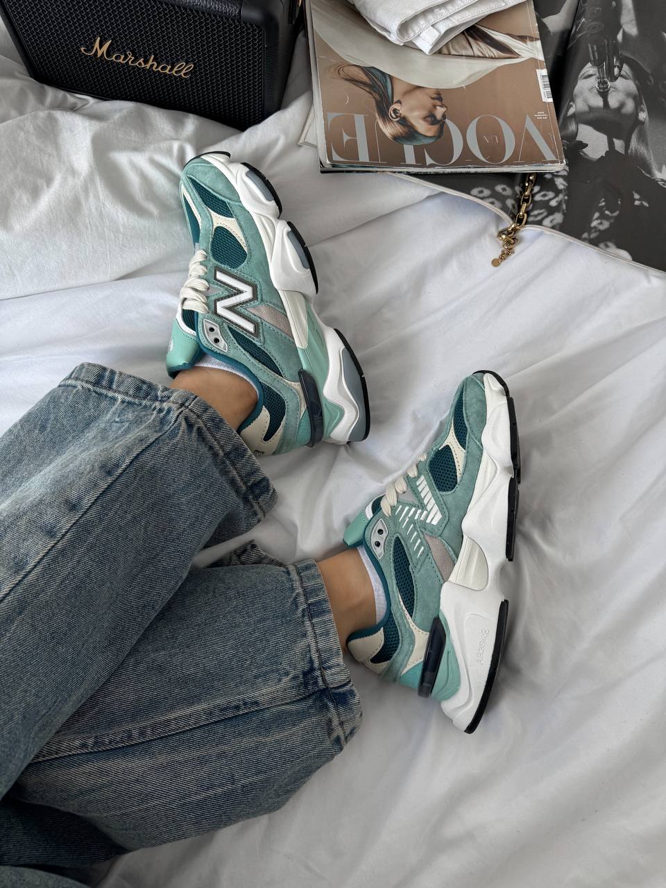 New Balance 9060 Green Cream - oceanhype - 