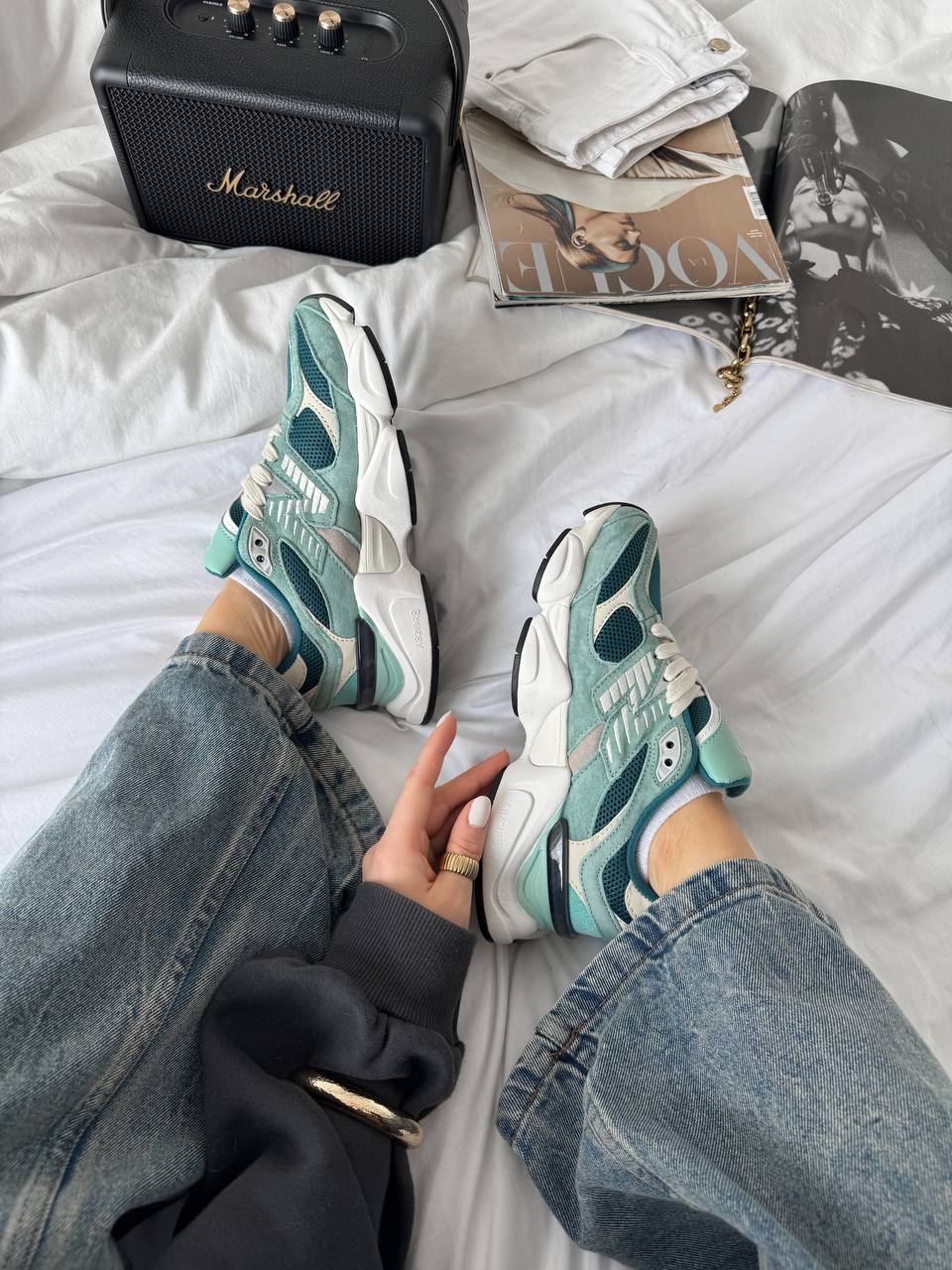 New Balance 9060 Green Cream - oceanhype - 