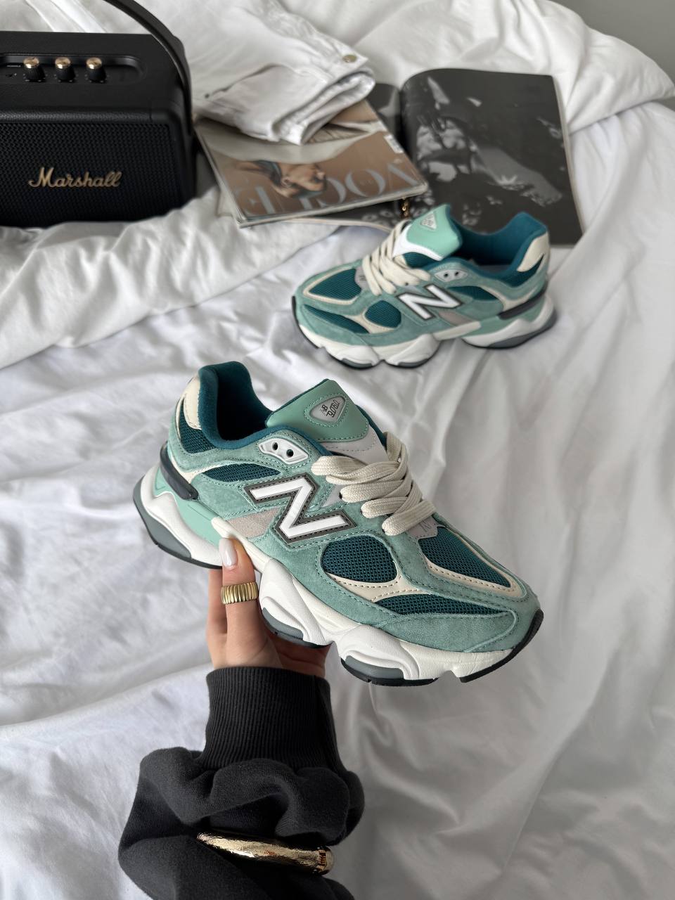 New Balance 9060 Green Cream - oceanhype - 