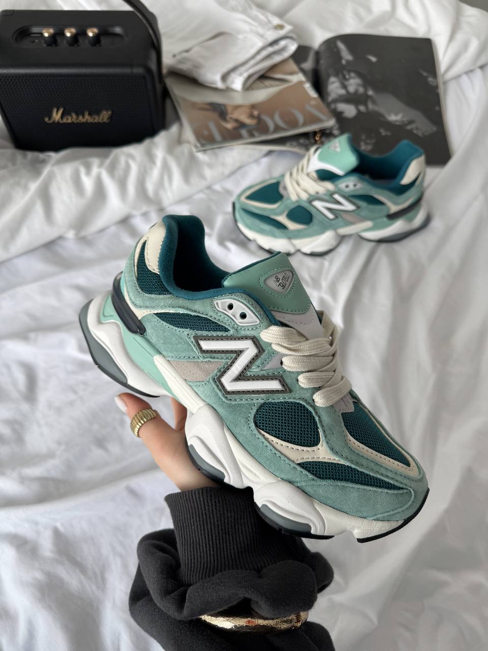 New Balance 9060 Green Cream - oceanhype - 