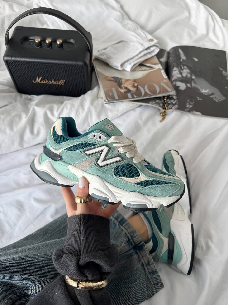 New Balance 9060 Green Cream - oceanhype - 