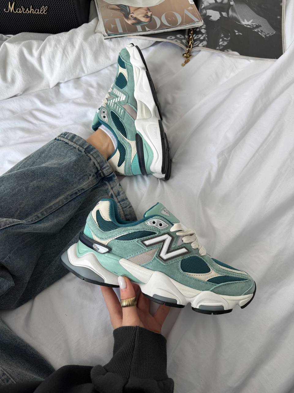 New Balance 9060 Green Cream - oceanhype - 