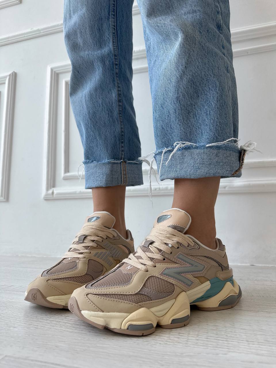 New Balance 9060 Ivory Cream Pink Sand - oceanhype - 