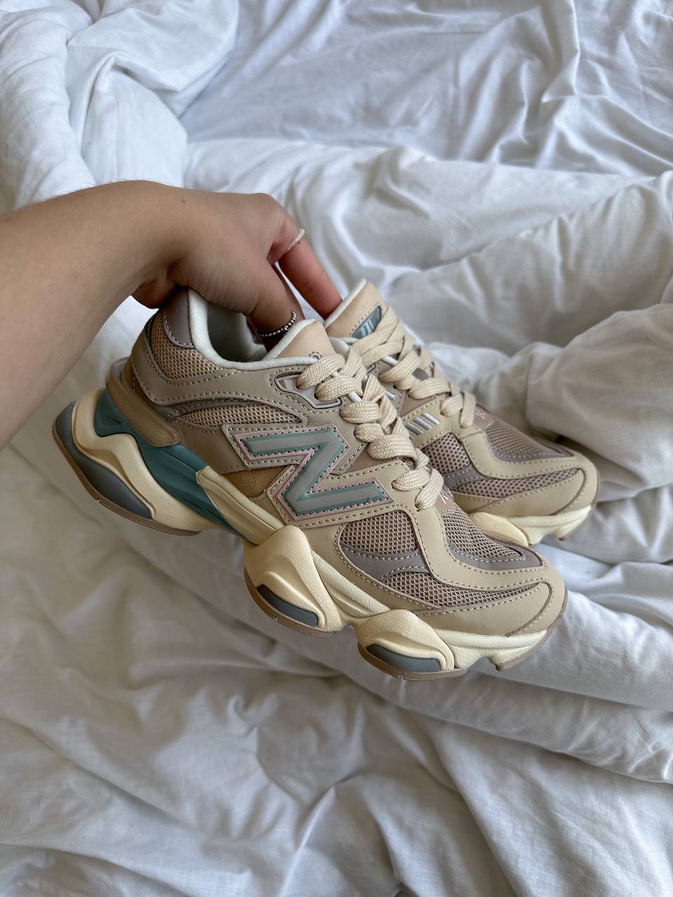 New Balance 9060 Ivory Cream Pink Sand - oceanhype - 