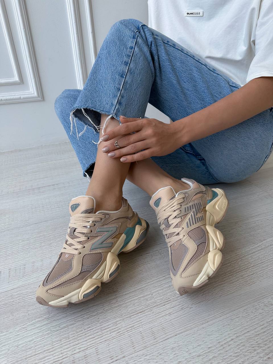 New Balance 9060 Ivory Cream Pink Sand - oceanhype - 