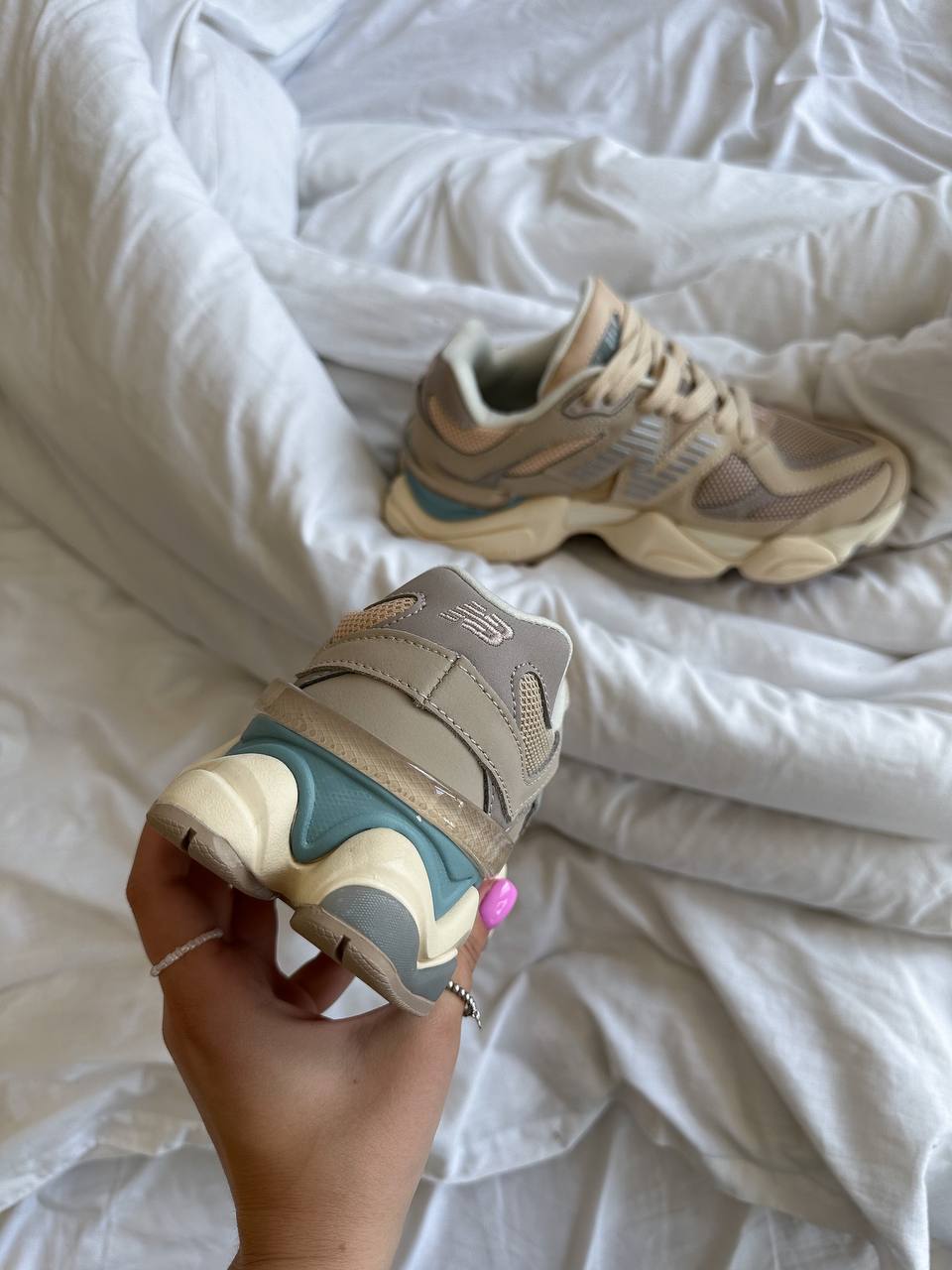 New Balance 9060 Ivory Cream Pink Sand - oceanhype - 