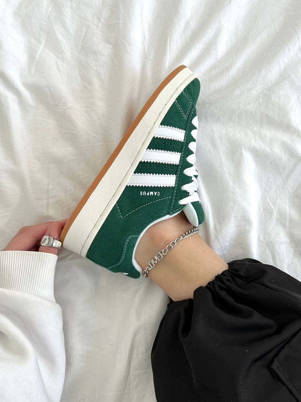 Adidas Campus Dark Green White - oceanhype - 