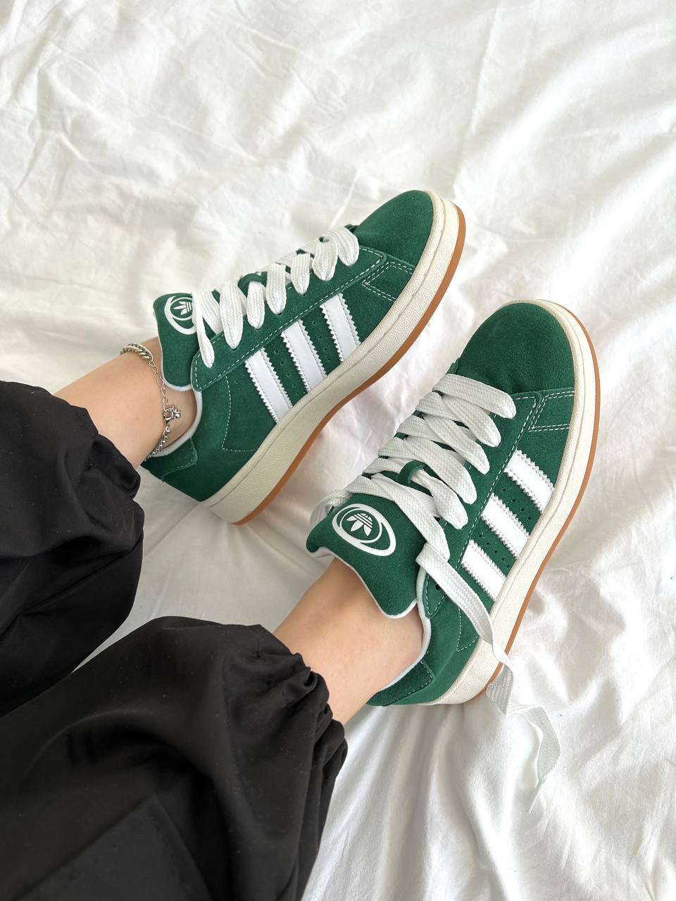 Adidas Campus Dark Green White - oceanhype - 