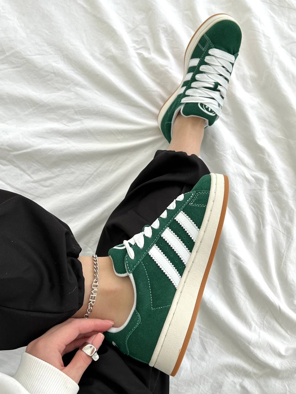 Adidas Campus Dark Green White - oceanhype - 