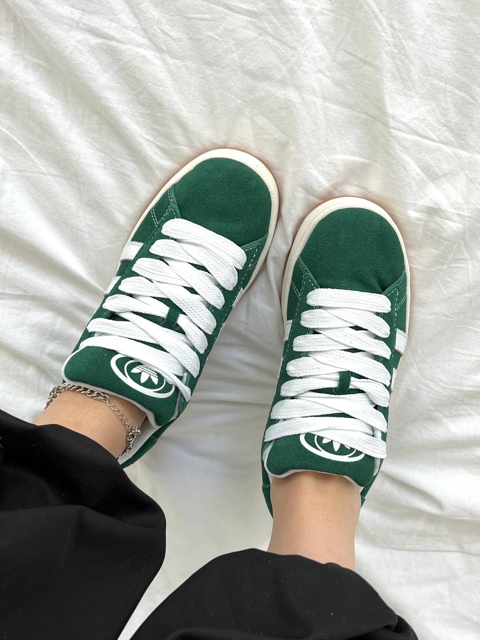 Adidas Campus Dark Green White - oceanhype - 