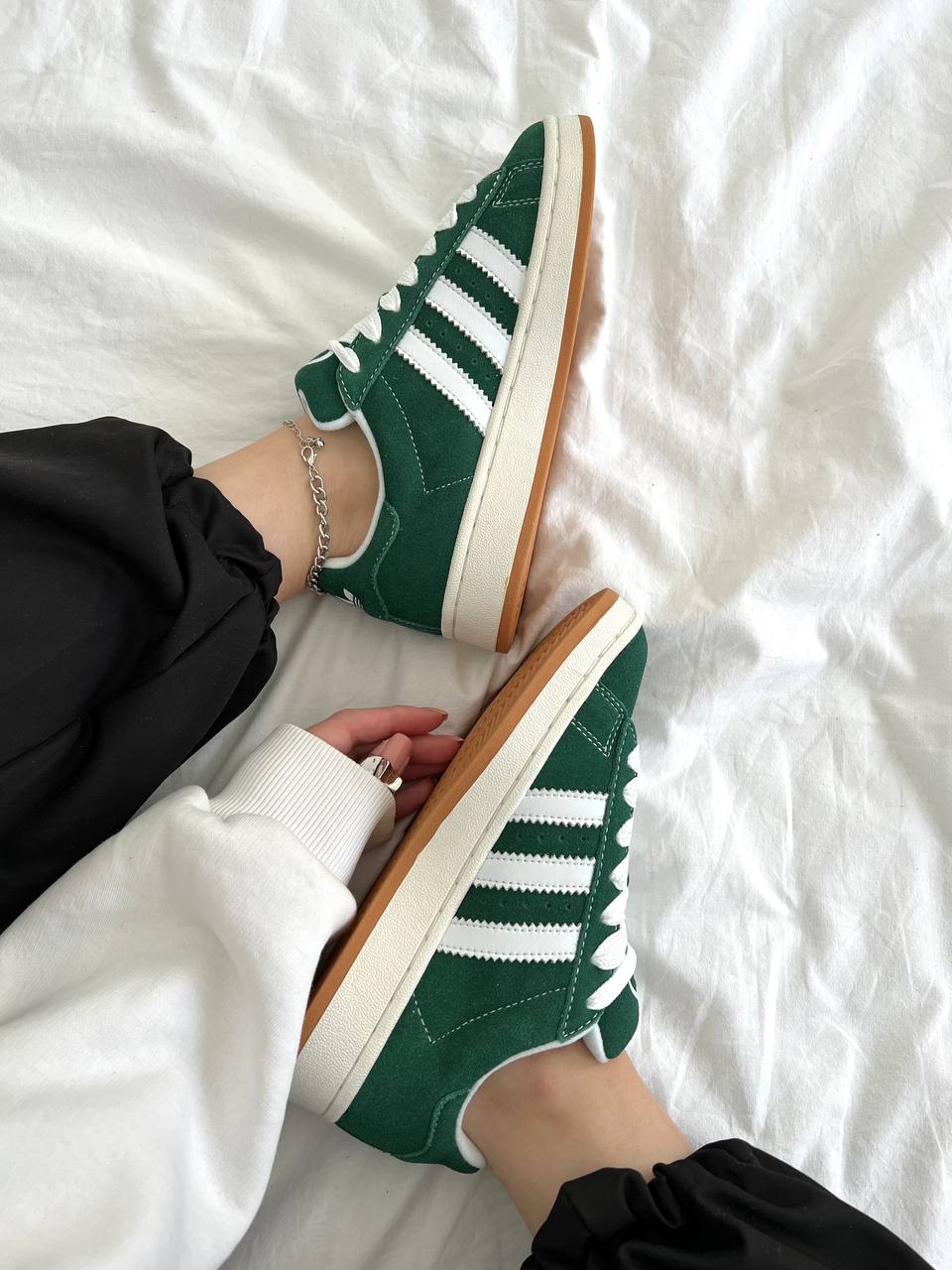 Adidas Campus Dark Green White - oceanhype - 