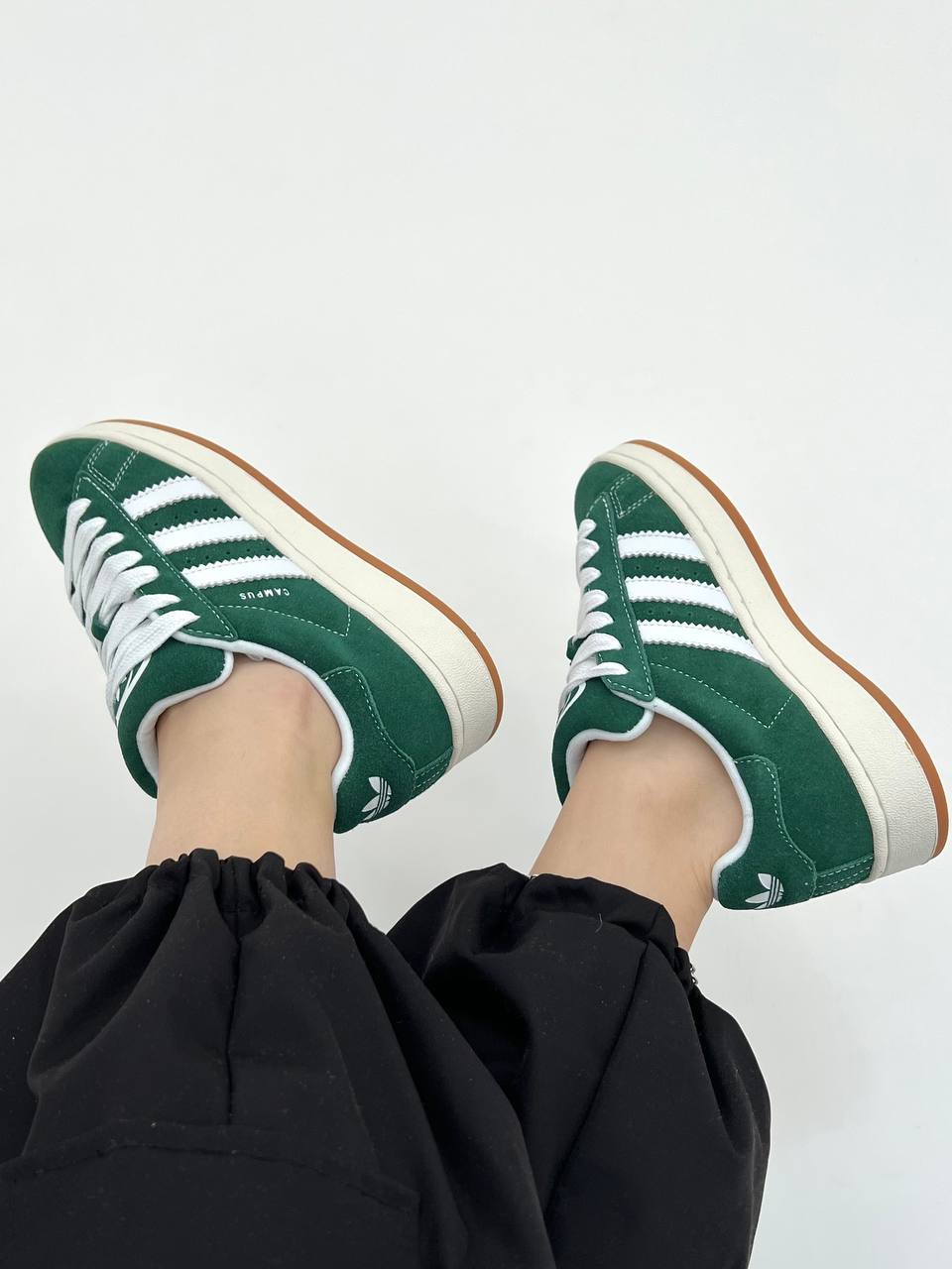 Adidas Campus Dark Green White - oceanhype - 
