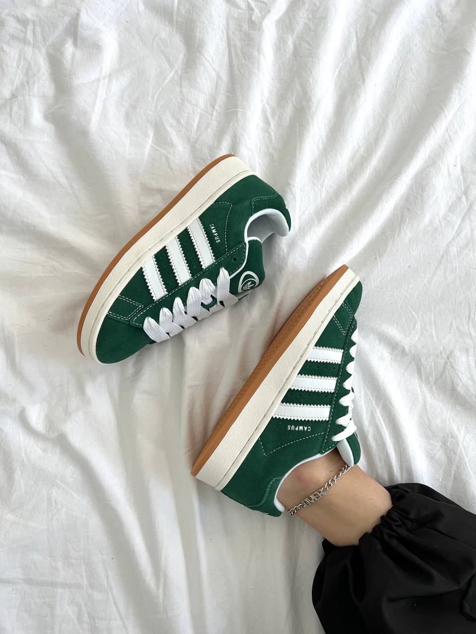 Adidas Campus Dark Green White - oceanhype - 