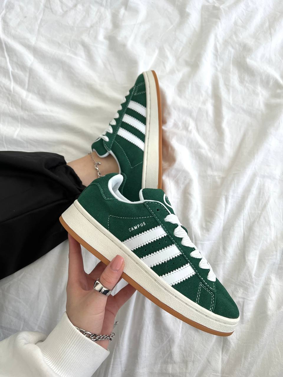 Adidas Campus Dark Green White - oceanhype - 