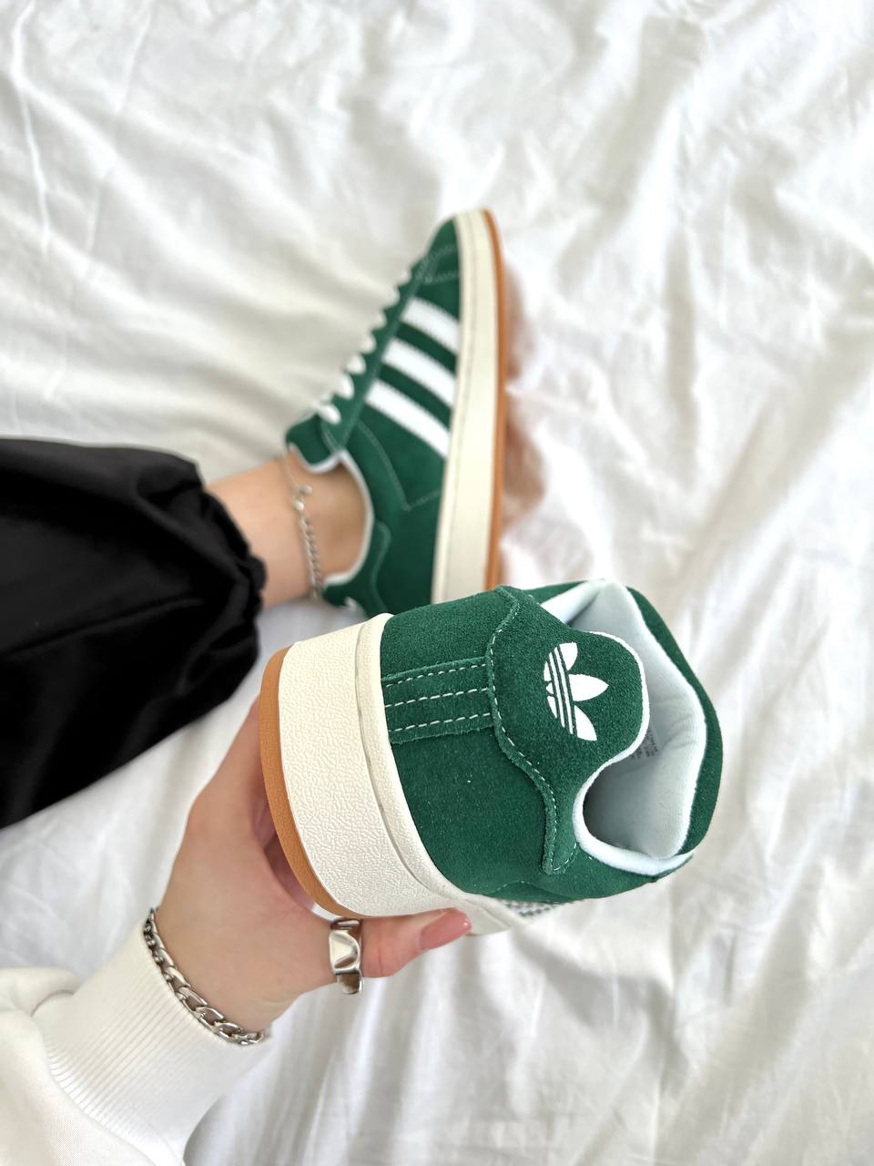 Adidas Campus Dark Green White - oceanhype - 