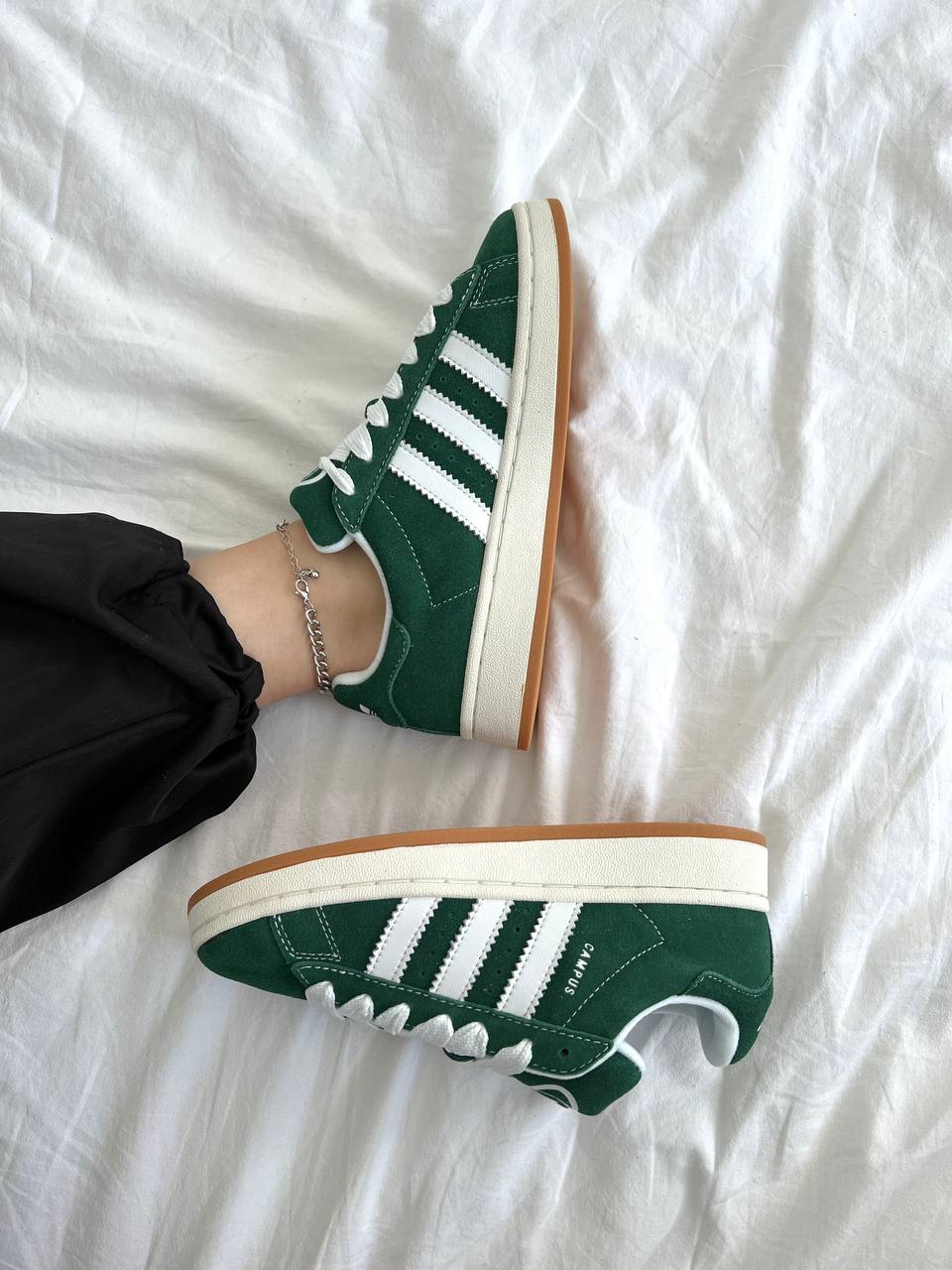 Adidas Campus Dark Green White - oceanhype - 