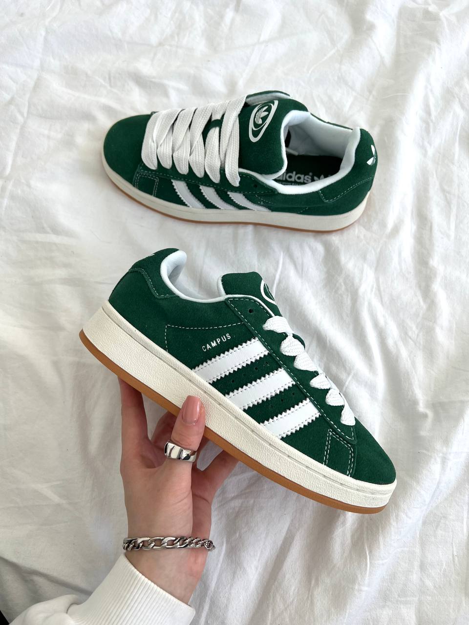 Adidas Campus Dark Green White - oceanhype - 