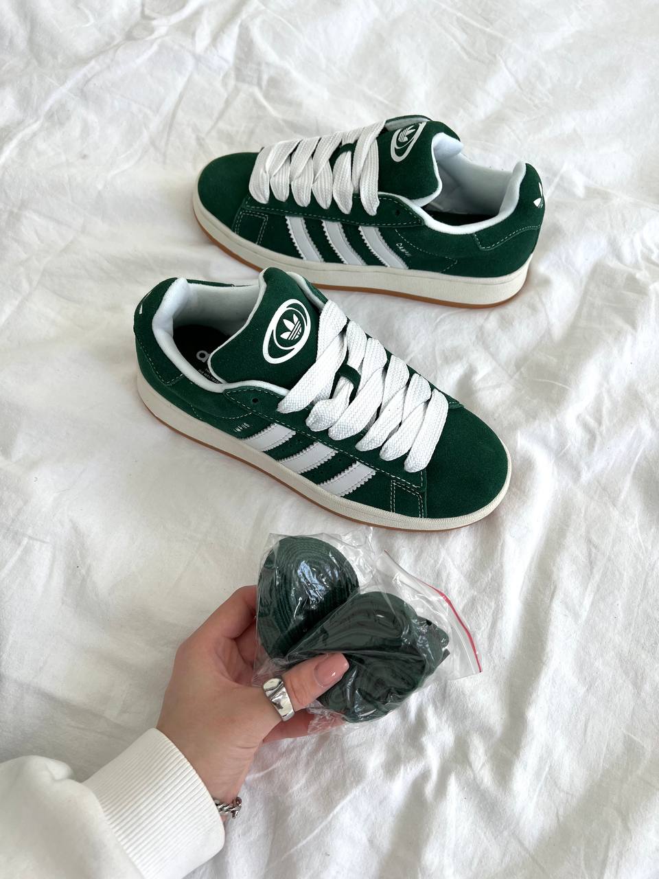 Adidas Campus Dark Green White - oceanhype - 