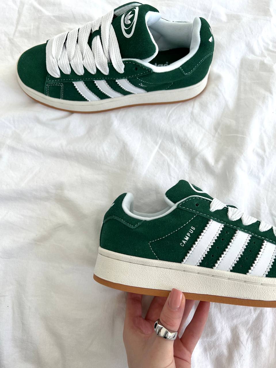 Adidas Campus Dark Green White - oceanhype - 