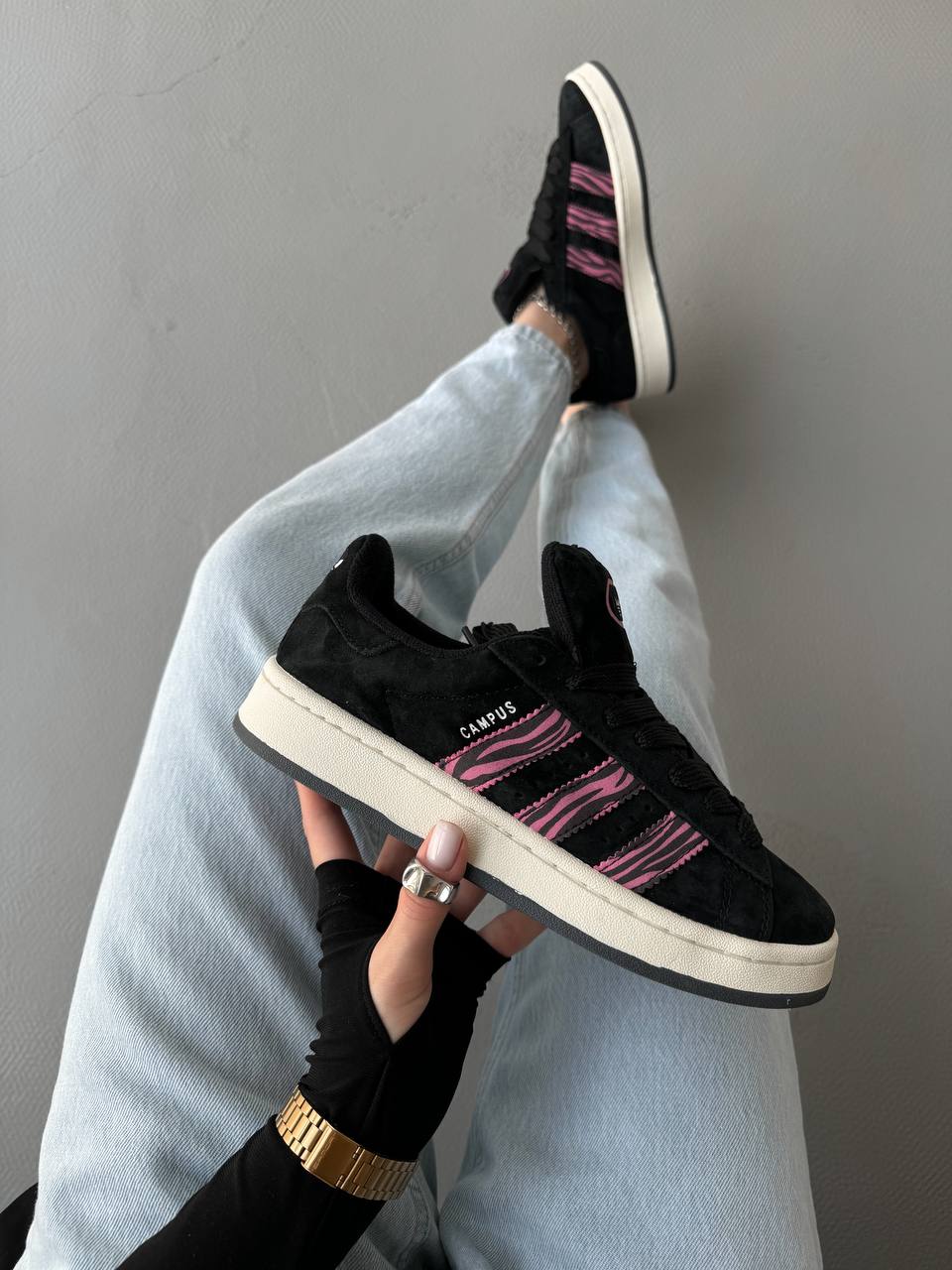 Adidas Campus Black Pink Zebra - oceanhype - 