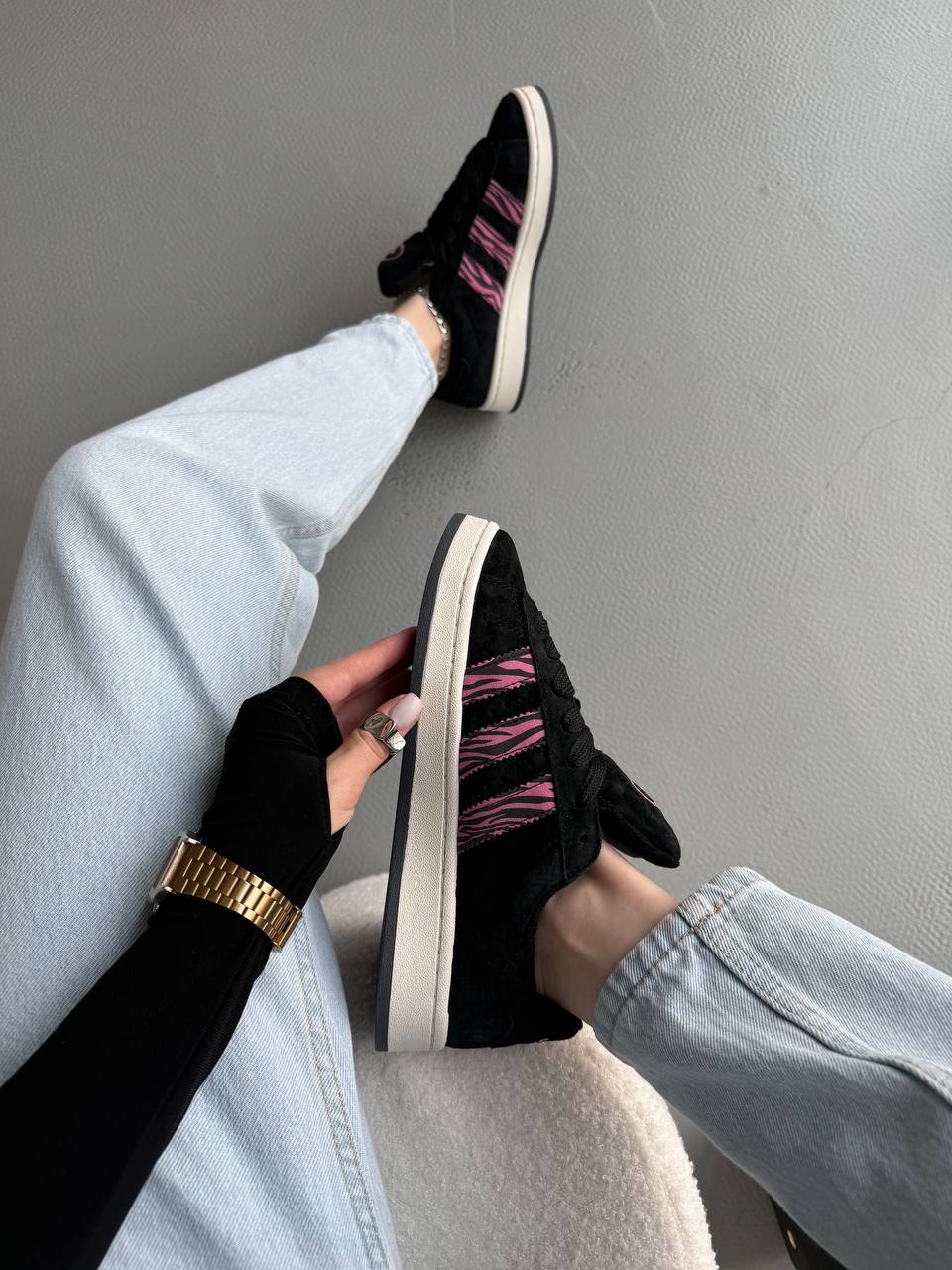 Adidas Campus Black Pink Zebra - oceanhype - 