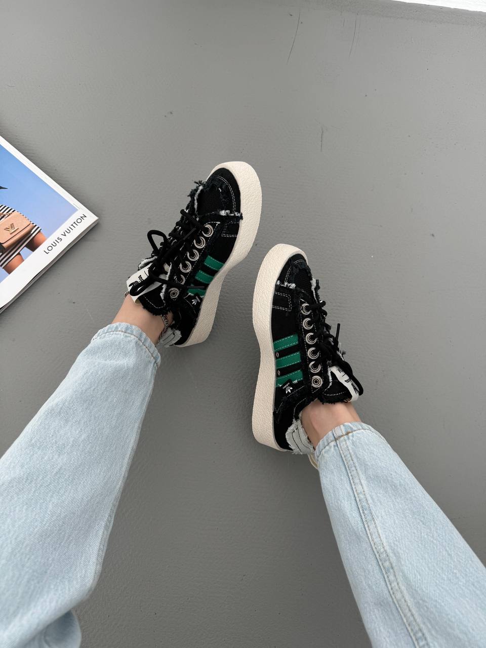 Adidas Campus 80s Black White Green - oceanhype - 